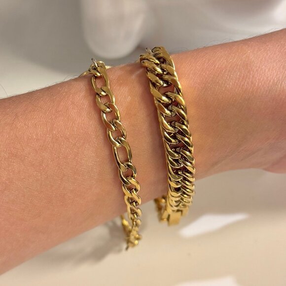 Repurposed Chanel Pendant in Large Cuban Link Bracelet - Picture 3 of 3